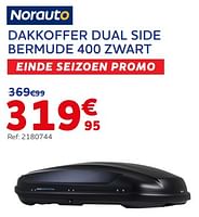 Promoties Dakkoffer dual side bermude 400 zwart - Norauto - Geldig van 22/08/2023 tot 10/10/2023 bij Auto 5