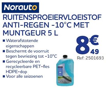 Promoties Ruitensproeiervloeistof anti-regen -10°c met muntgeur - Norauto - Geldig van 22/08/2023 tot 10/10/2023 bij Auto 5