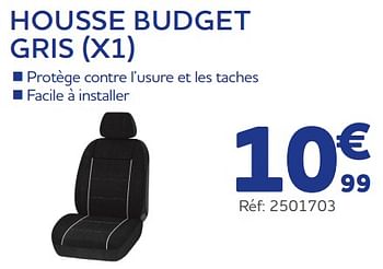 Promotions Housse budget gris x1 - 1ste prijs - Valide de 22/08/2023 à 10/10/2023 chez Auto 5