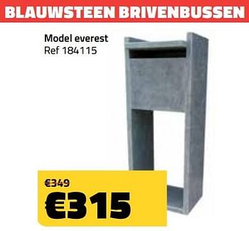 Promoties Blauwsteen brivenbussen everest - Huismerk - Bouwcenter Frans Vlaeminck - Geldig van 03/08/2023 tot 31/08/2023 bij Bouwcenter Frans Vlaeminck