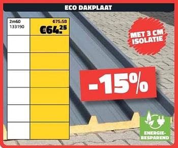 Promoties Eco dakplaat 2m60 - Huismerk - Bouwcenter Frans Vlaeminck - Geldig van 03/08/2023 tot 31/08/2023 bij Bouwcenter Frans Vlaeminck