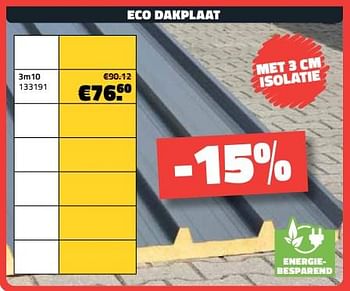Promoties Eco dakplaat 3m10 - Huismerk - Bouwcenter Frans Vlaeminck - Geldig van 03/08/2023 tot 31/08/2023 bij Bouwcenter Frans Vlaeminck