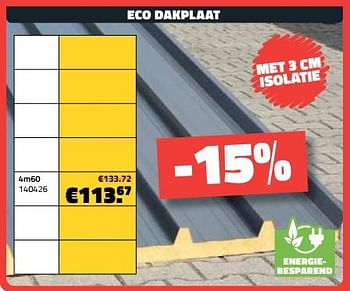 Promoties Eco dakplaat 4m60 - Huismerk - Bouwcenter Frans Vlaeminck - Geldig van 03/08/2023 tot 31/08/2023 bij Bouwcenter Frans Vlaeminck
