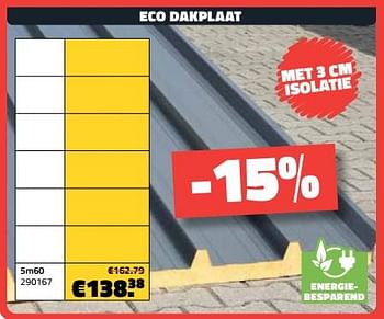 Promoties Eco dakplaat 5m60 - Huismerk - Bouwcenter Frans Vlaeminck - Geldig van 03/08/2023 tot 31/08/2023 bij Bouwcenter Frans Vlaeminck