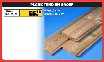 Promoties Plank tand en groef 180 cm - Huismerk - Bouwcenter Frans Vlaeminck - Geldig van 03/08/2023 tot 31/08/2023 bij Bouwcenter Frans Vlaeminck