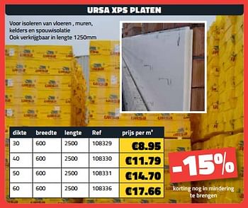 Promoties Ursa xps platen - Ursa - Geldig van 03/08/2023 tot 31/08/2023 bij Bouwcenter Frans Vlaeminck