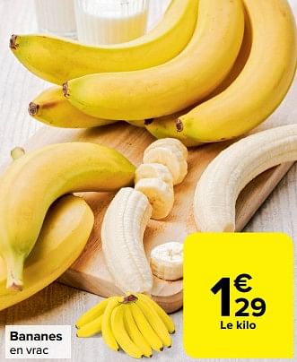 Promotions Bananes - Produit maison - Carrefour  - Valide de 23/08/2023 à 29/08/2023 chez Carrefour