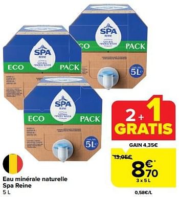 Promotions Eau minérale naturelle spa reine - Spa - Valide de 23/08/2023 à 29/08/2023 chez Carrefour