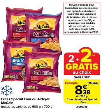 Promotions Frites classiques spécial four - Mc Cain - Valide de 23/08/2023 à 29/08/2023 chez Carrefour