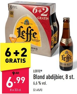 Promoties Blond abdijbier - Leffe - Geldig van 01/09/2023 tot 08/09/2023 bij Aldi