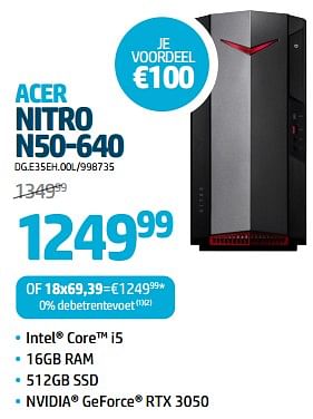 Promoties Acer nitro n50-640 - Acer - Geldig van 24/08/2023 tot 06/09/2023 bij Auva