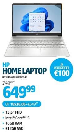 Promoties Hp home laptop - HP - Geldig van 24/08/2023 tot 06/09/2023 bij Auva