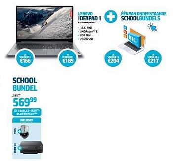 Promoties Lenovo ideapad 1 school bundel - Lenovo - Geldig van 24/08/2023 tot 06/09/2023 bij Auva
