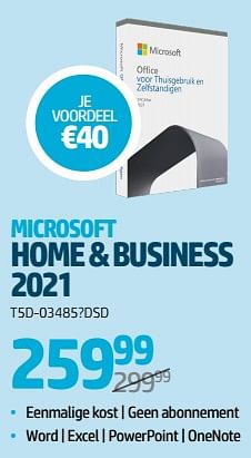Promoties Microsoft home + business 2021 - Microsoft - Geldig van 24/08/2023 tot 06/09/2023 bij Auva