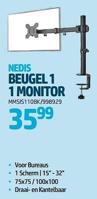 Promoties Nedis beugel 1 1 monitor - Nedis - Geldig van 24/08/2023 tot 06/09/2023 bij Auva