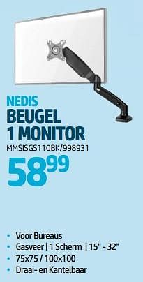 Promoties Nedis beugel 1 monitor - Nedis - Geldig van 24/08/2023 tot 06/09/2023 bij Auva