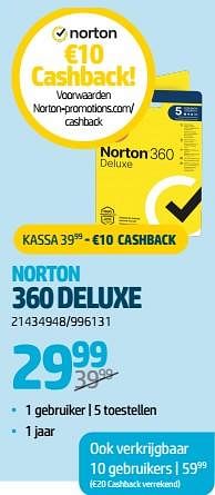 Promoties Norton 360 deluxe - Norton - Geldig van 24/08/2023 tot 06/09/2023 bij Auva