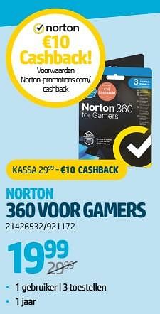 Promoties Norton 360 voor gamers - Norton - Geldig van 24/08/2023 tot 06/09/2023 bij Auva