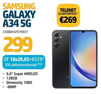 Promoties Samsung galaxy a34 5g - Samsung - Geldig van 24/08/2023 tot 06/09/2023 bij Auva