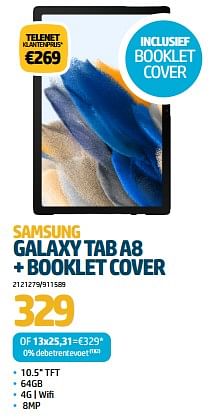 Promoties Samsung galaxy tab a8 + booklet cover - Samsung - Geldig van 24/08/2023 tot 06/09/2023 bij Auva