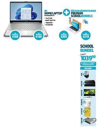 Promoties Hp home laptop school bundel - HP - Geldig van 24/08/2023 tot 06/09/2023 bij VCD