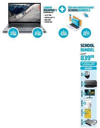 Promoties Lenovo ideapad 1 school bundel - Lenovo - Geldig van 24/08/2023 tot 06/09/2023 bij VCD