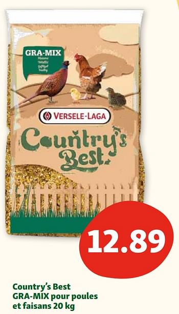 Promotions Country’s best gra-mix pour poules et faisans - Versele-Laga - Valide de 28/08/2023 à 02/09/2023 chez Maxi Zoo