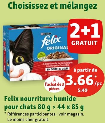 Promotions Felix nourriture humide pour chats - Purina - Valide de 28/08/2023 à 02/09/2023 chez Maxi Zoo