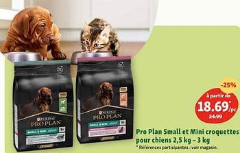 Promotions Pro plan small et mini croquettes pour chiens - Purina - Valide de 28/08/2023 à 02/09/2023 chez Maxi Zoo