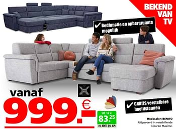 Promoties Hoeksalon benito - Huismerk - Seats and Sofas - Geldig van 27/08/2023 tot 30/09/2023 bij Seats and Sofas