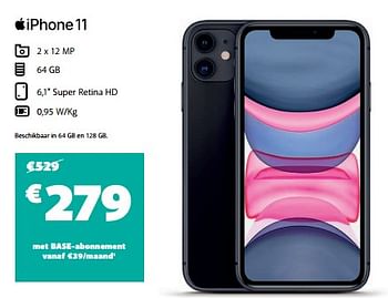 Promotions Apple iphone 11 - Apple - Valide de 12/08/2023 à 31/08/2023 chez Base