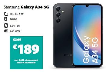 Promotions Samsung galaxy a34 5g - Samsung - Valide de 12/08/2023 à 31/08/2023 chez Base