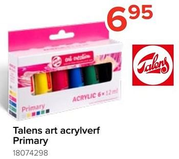 Promoties Talens art acrylverf primary - Talens - Geldig van 05/08/2023 tot 11/09/2023 bij Euro Shop