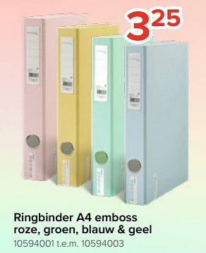 Promoties Ringbinder a4 emboss - Huismerk - Euroshop - Geldig van 05/08/2023 tot 11/09/2023 bij Euro Shop