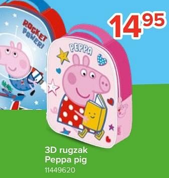 Promoties 3d rugzak peppa pig - Peppa  Pig - Geldig van 05/08/2023 tot 11/09/2023 bij Euro Shop