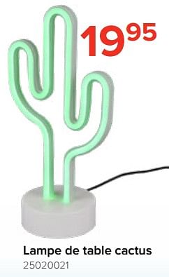 Promotions Lampe de table cactus - Produit Maison - Euroshop - Valide de 05/08/2023 à 11/09/2023 chez Euro Shop