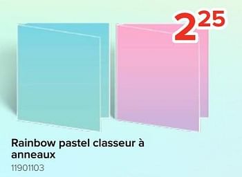 Promotions Rainbow pastel classeur à anneaux - Produit Maison - Euroshop - Valide de 05/08/2023 à 11/09/2023 chez Euro Shop