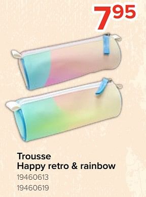 Promoties Trousse happy retro + rainbow - Huismerk - Euroshop - Geldig van 05/08/2023 tot 11/09/2023 bij Euro Shop