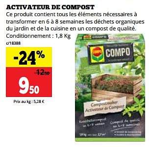 Promotions Activateur de compost - Compo - Valide de 14/08/2023 à 03/09/2023 chez Dema