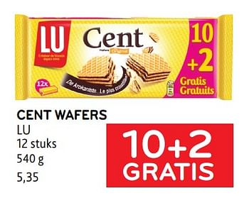 Promoties Cent wafers lu 10+2 gratis - Lu - Geldig van 22/08/2023 tot 05/09/2023 bij Alvo