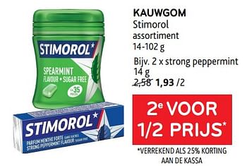 Promotions Kauwgom stimorol 2e voor 1-2 prijs - Stimorol - Valide de 22/08/2023 à 05/09/2023 chez Alvo