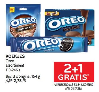 Promoties Koekjes oreo 2+1 gratis - Oreo - Geldig van 22/08/2023 tot 05/09/2023 bij Alvo
