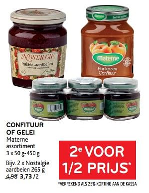 Promoties Confituur of gelei materne 2e voor 1-2 prijs - Materne - Geldig van 22/08/2023 tot 05/09/2023 bij Alvo