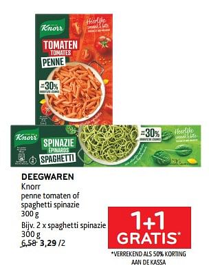 Promoties Deegwaren knorr 1+1 gratis - Knorr - Geldig van 22/08/2023 tot 05/09/2023 bij Alvo