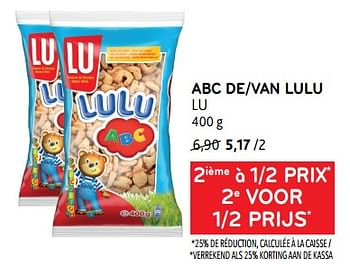 Promotions Abc de lulu lu 2ième à 1-2 prix - Lu - Valide de 22/08/2023 à 05/09/2023 chez Alvo
