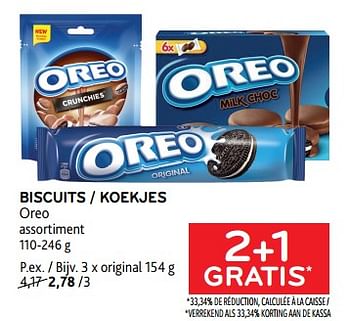 Promotions Biscuits oreo 2+1 gratis - Oreo - Valide de 22/08/2023 à 05/09/2023 chez Alvo