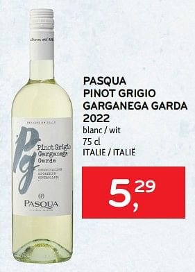 Promotions Pasqua pinot grigio garganega garda 2022 blanc - Vins blancs - Valide de 22/08/2023 à 05/09/2023 chez Alvo