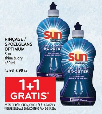 Promotions Rinçage optimum sun 1+1 gratis - Sun - Valide de 22/08/2023 à 05/09/2023 chez Alvo