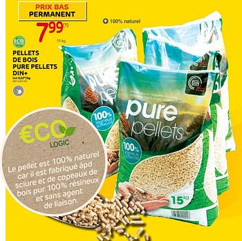 Promotions Pellets de bois pure pellets din+ - Pure Pellets - Valide de 23/08/2023 à 04/09/2023 chez Brico