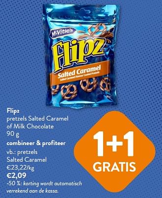 Promoties Flipz pretzels salted caramel - Flipz - Geldig van 23/08/2023 tot 05/09/2023 bij OKay